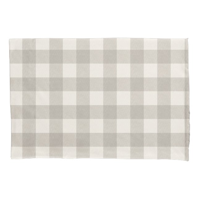 Funda De Cojín Gingham comprueba el beige neutro (Anverso)