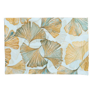 Funda De Cojín Gingko deja patrón de color de agua sin foco