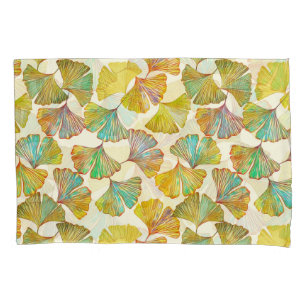 Funda De Cojín Gingko Leaves: Arte Resumen de Flores