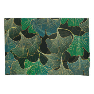 Funda De Cojín Ginkgo de oro de lujo, arte vintage.