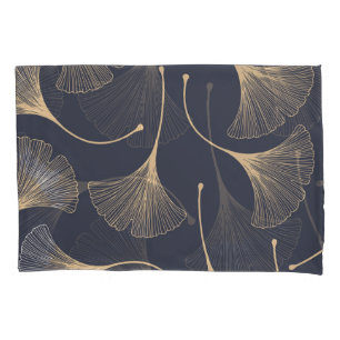 Funda De Cojín Ginkgo deja un patrón floral sin mar