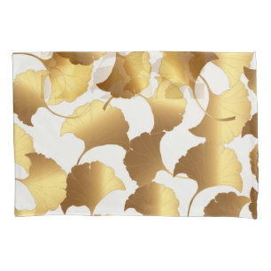 Funda De Cojín Ginkgo Gold: Diseño de Vintage de Lujo.