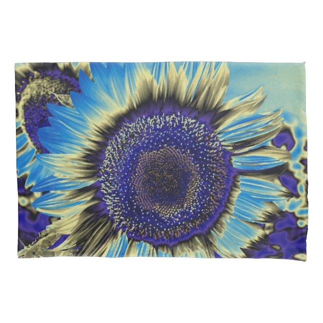 Funda De Cojín Girasol azul (Anverso)
