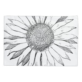 Funda De Cojín Girasol ilustrado