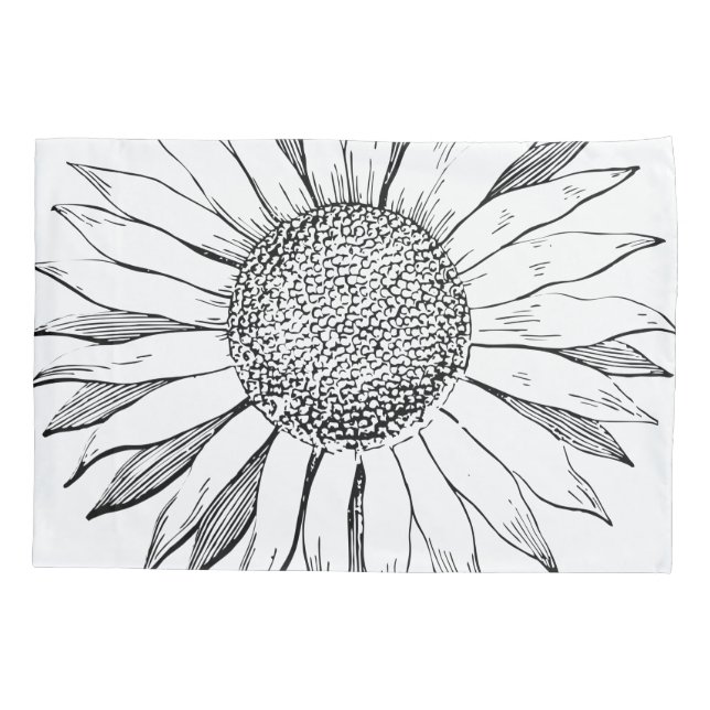 Funda De Cojín Girasol ilustrado (Reverso)