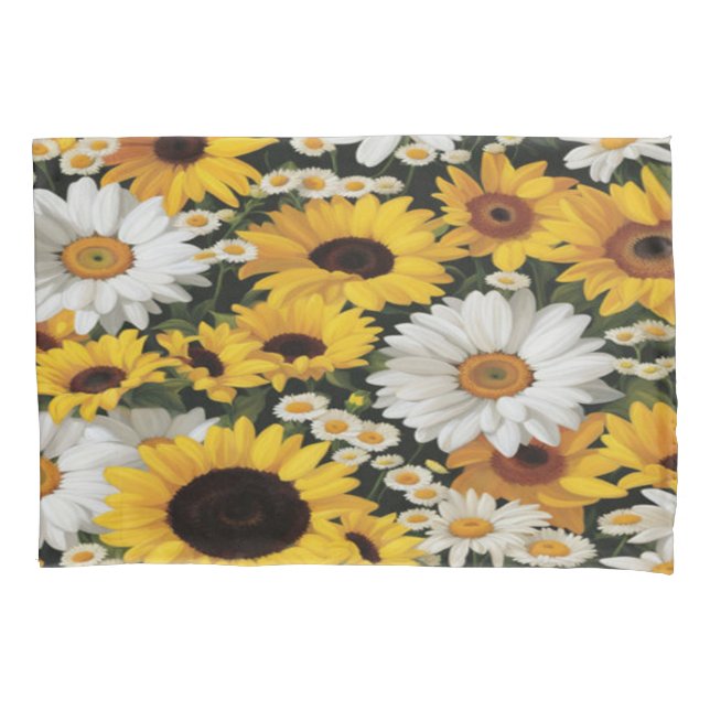 Funda De Cojín Girasol y margarita #50 - Pillowcase (Anverso-izquierdo)