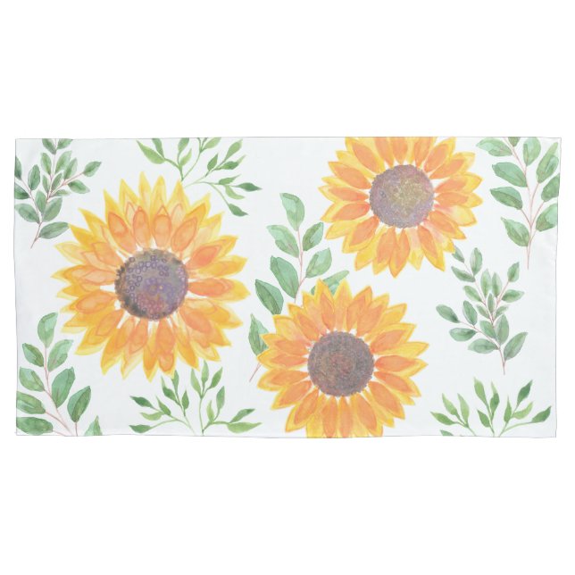 Funda De Cojín Girasoles Amarillos Florales (Anverso)