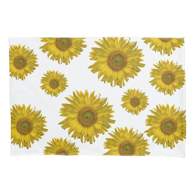 Funda De Cojín Girasoles dispersos de amarillo (Anverso)