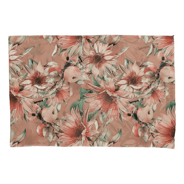 Funda De Cojín girasoles, manzanas: patrón de acuarela otoñal (Anverso)