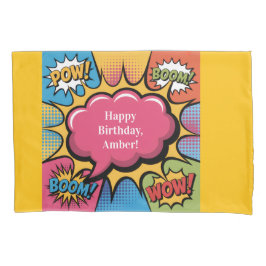 Funda De Cojín Girls’ Colorful Pop Art Birthday Party Gift