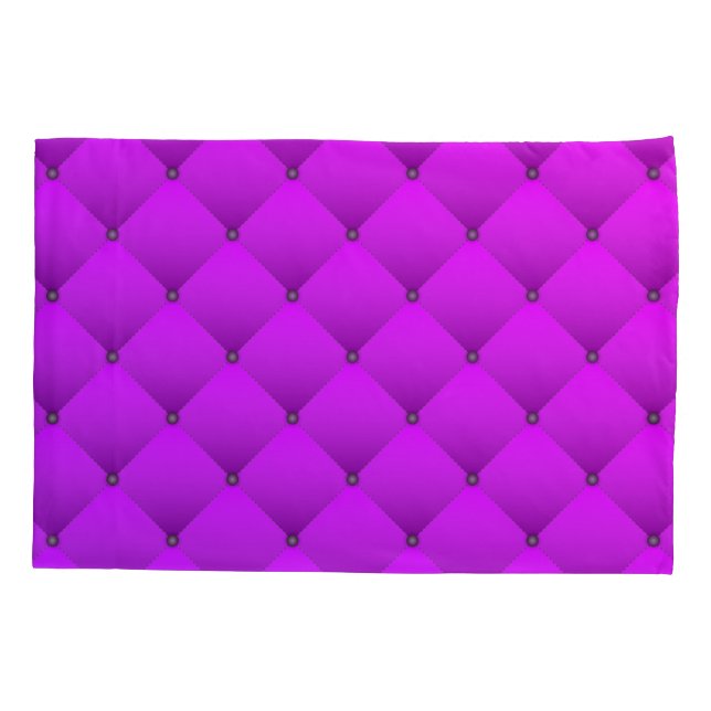 Funda De Cojín Girly Purple Faux Quilly Square Pattern (Reverso)