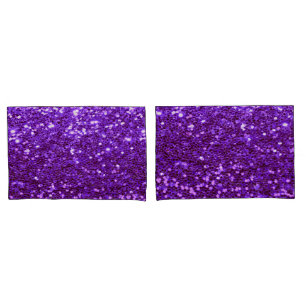 Funda De Cojín Girly Purple Purpurina Bling Glam Modern