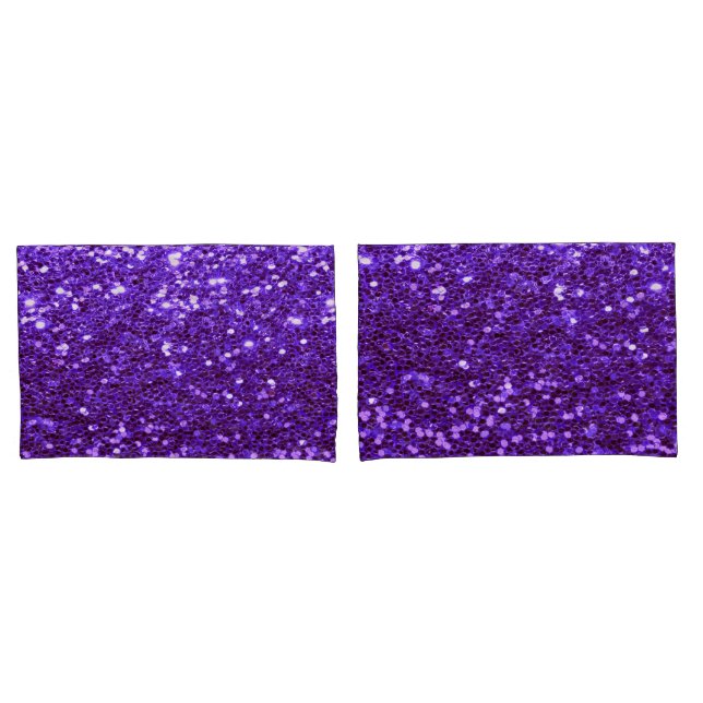 Funda De Cojín Girly Purple Purpurina Bling Glam Modern (Anverso - Set)