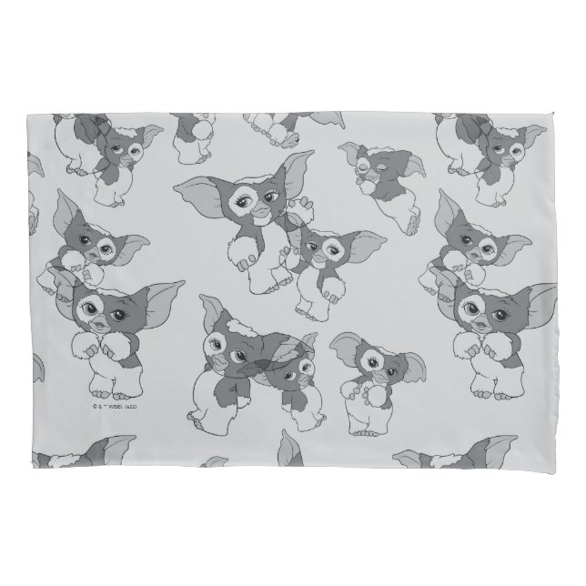 Funda De Cojín Gizmo | Patrón blanco y negro (Anverso)