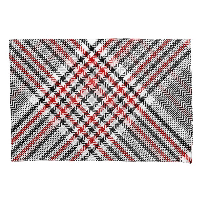 Funda De Cojín Glen Plaid Red Black Tweed (Anverso)