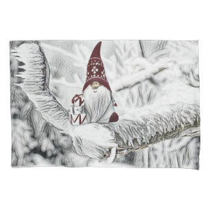 Funda De Cojín Gnomes en la pintura de la acuarela de nieve