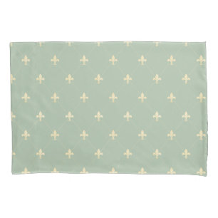 Funda De Cojín Gold Fleur-de-Lis Sage
