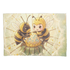 Funda De Cojín Golden Bumblebee in Bloom Dance.5