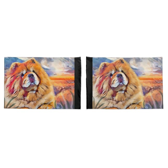 Funda De Cojín GOLDEN CHICA chow Pillowcase par STANDARD (Reverso-Set)