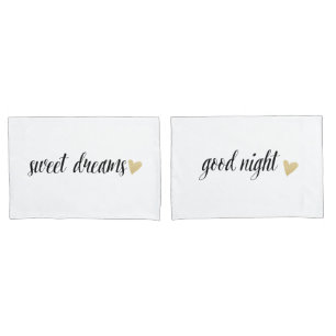 Funda De Cojín Good Night & Sweet Dreams with heart