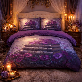 Funda De Cojín Gothic Book Purple Floral