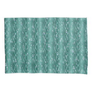 Funda De Cojín Gotitas de lluvia en metal verde