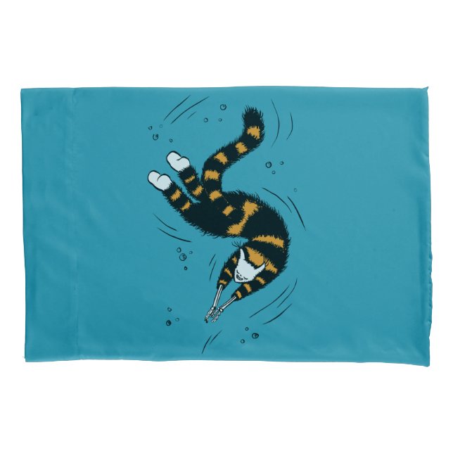 Funda De Cojín Graciosa Criatura De Gato Skeleton Manos Nadando O (Anverso)