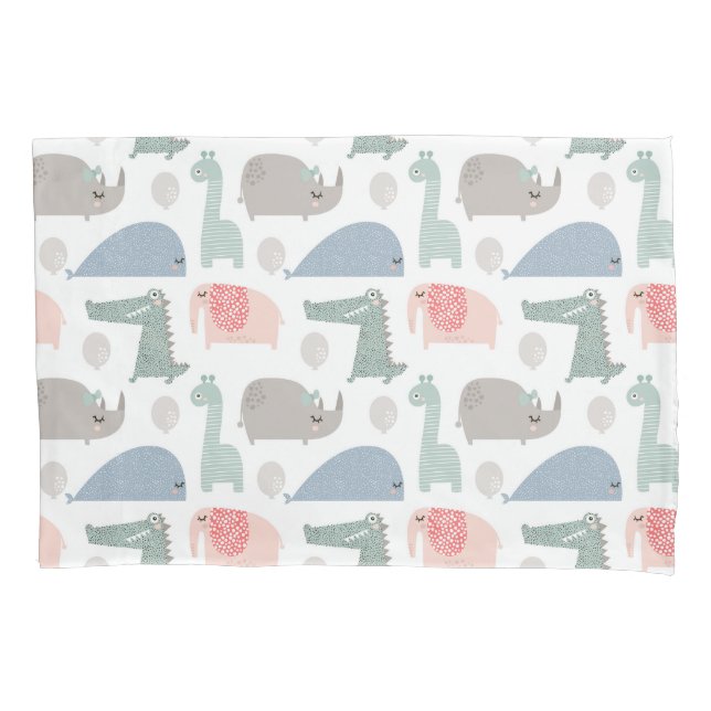 Funda De Cojín Gracioso patrón animal facial (Anverso)