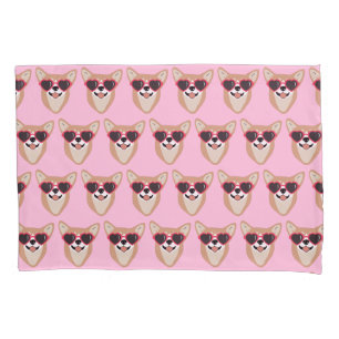 Funda De Cojín Gracioso Pembroke Welsh Patrón Corgi Rosa