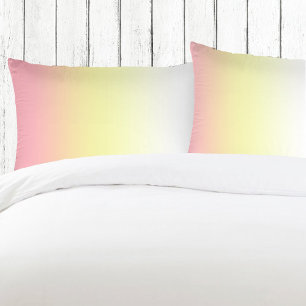 Funda De Cojín Gradiente Ombre Moderno Rosa Blanco Amarillo