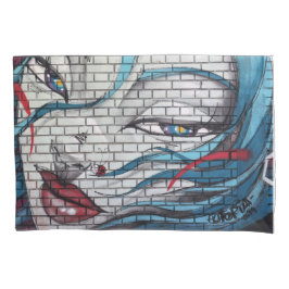 Funda De Cojín Graffiti Chica asiático