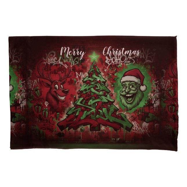 Funda De Cojín Graffiti Christmas Pillowcase Standard Size (Anverso)