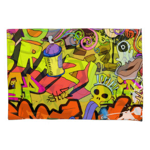 Funda De Cojín Graffiti urbano: Muro de arte vintage