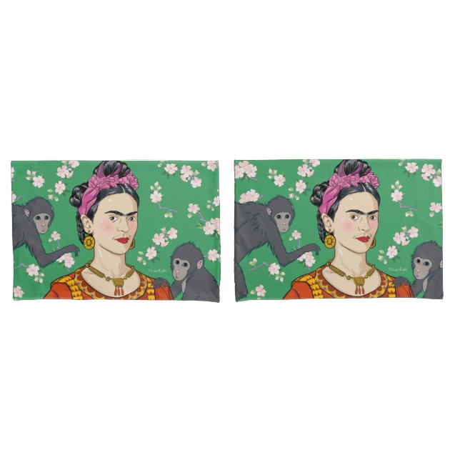 Funda De Cojín Gráfico del mono Frida Kahlo (Anverso - Set)