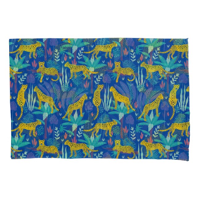 Funda De Cojín Grandes gatos amarillos en hermosa selva tropical (Anverso)