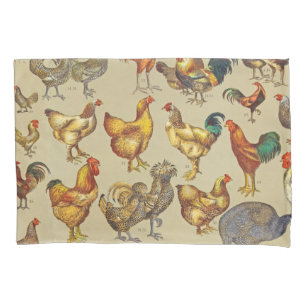 Funda De Cojín Granja de pollo de gallo de corral