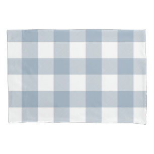 Funda De Cojín Granja Rústica Azul Gris Búfalo Cuadrado a Cuadros
