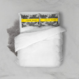 Funda De Cojín Gray Camouflage Pattern, Your name, Personalize