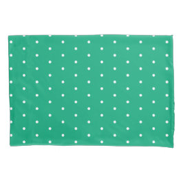Funda De Cojín Green Blue with White Dots Standard