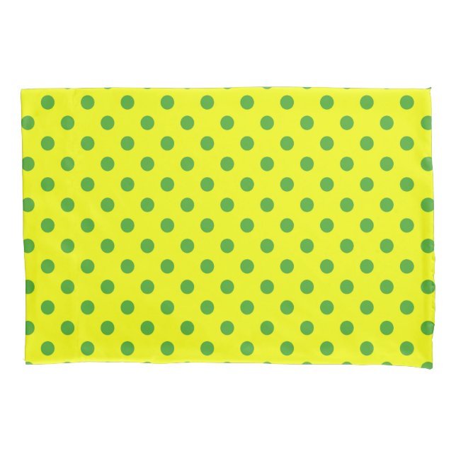 Funda De Cojín Green On Yellow Polka Dots Pattern Design  (Anverso)