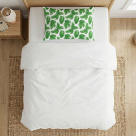 Funda De Cojín Green Palm Leaf Tropical Pattern