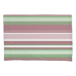 Funda De Cojín Green, Rose and Pink Stripes