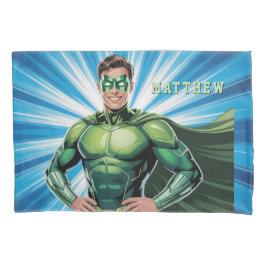 Funda De Cojín Green Superhero Boys Birthday Party Gift