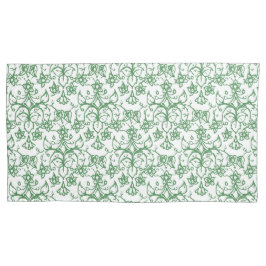 Funda De Cojín Green White Periwinkles Patrón Floral Lace