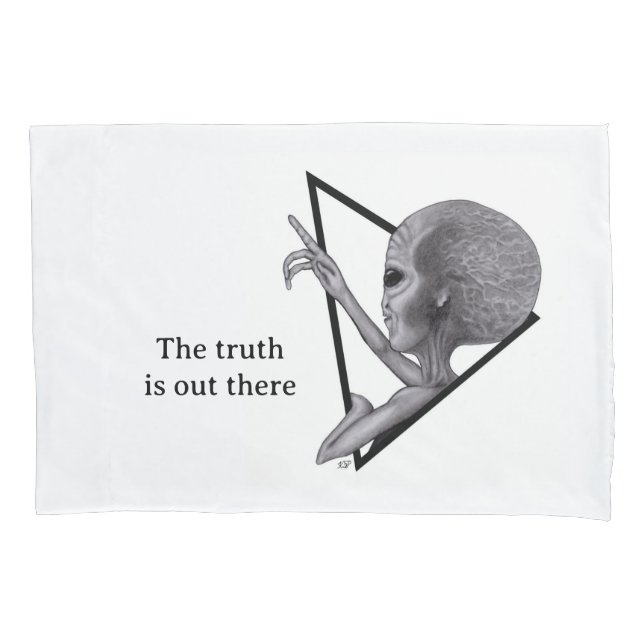 Funda De Cojín Grey Alien, la verdad está ahí fuera (Anverso-izquierdo)