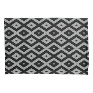 Funda De Cojín Grey and black diamond pattern