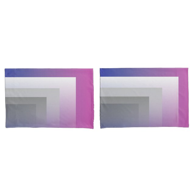 Funda De Cojín Gris azul de Fuchsia (Anverso - Set)