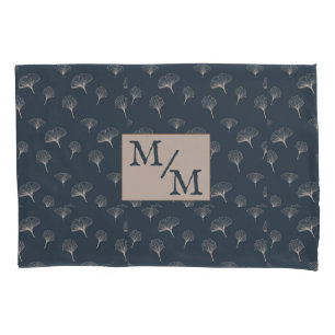 Funda De Cojín Gris azul de hierro forjado Gingko