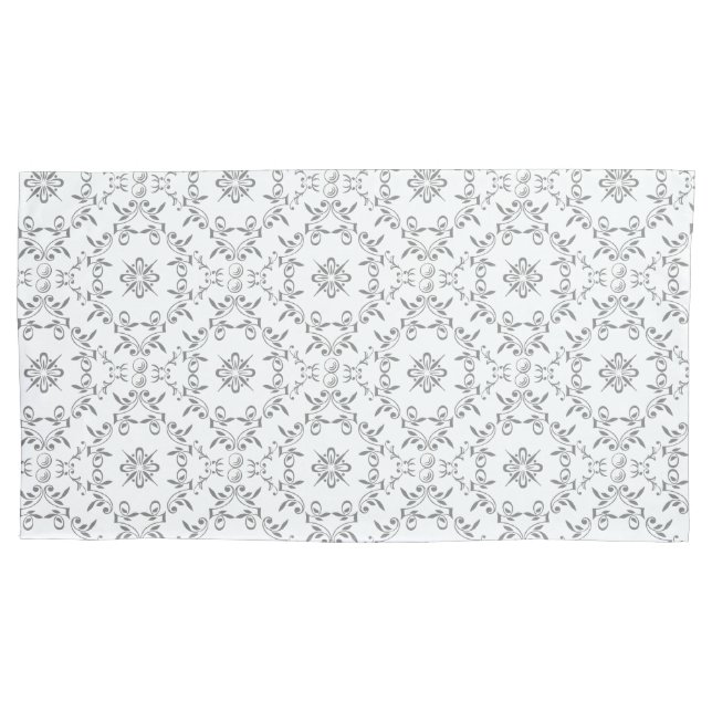 Funda De Cojín Gris del patrón de desplazamiento intrincado (Anverso)