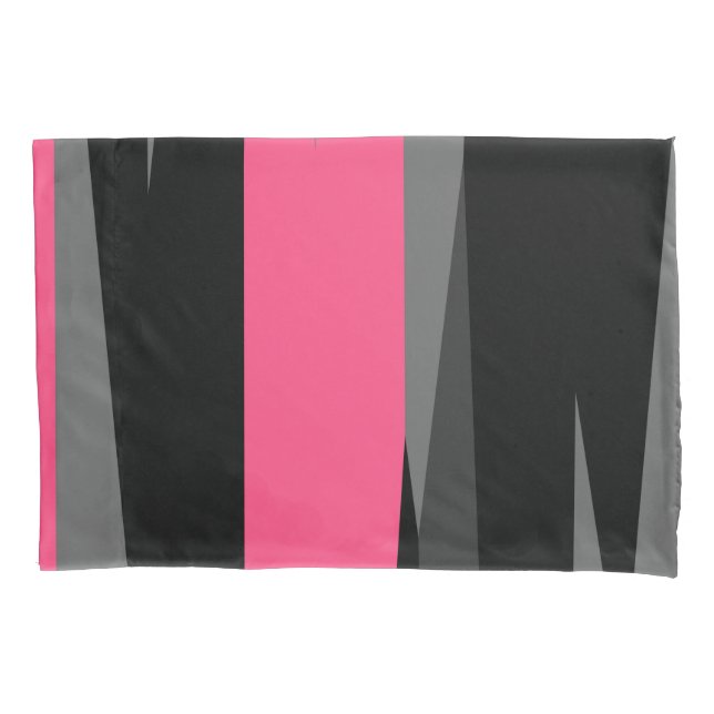 Funda De Cojín gris rosa y abstracto negro (Anverso)